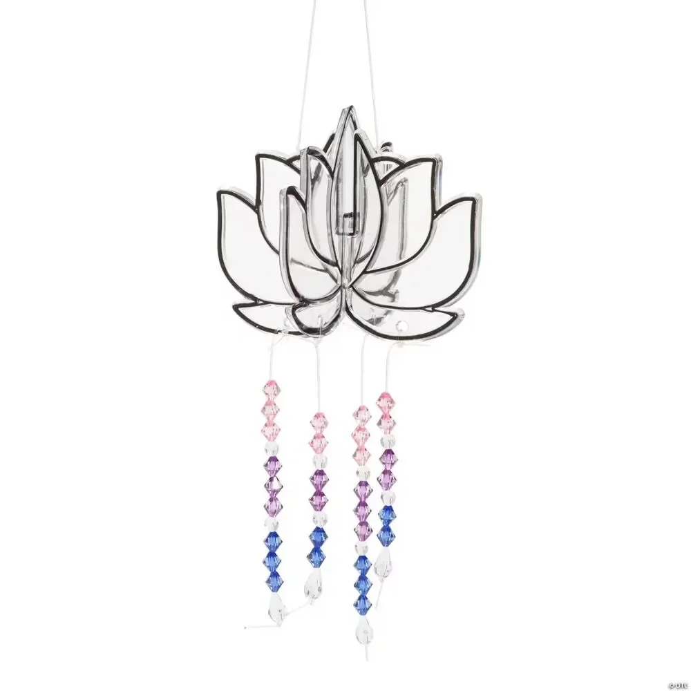 3D Lotus Suncatcher with Hanging Crystals Craft Kit - Makes 3